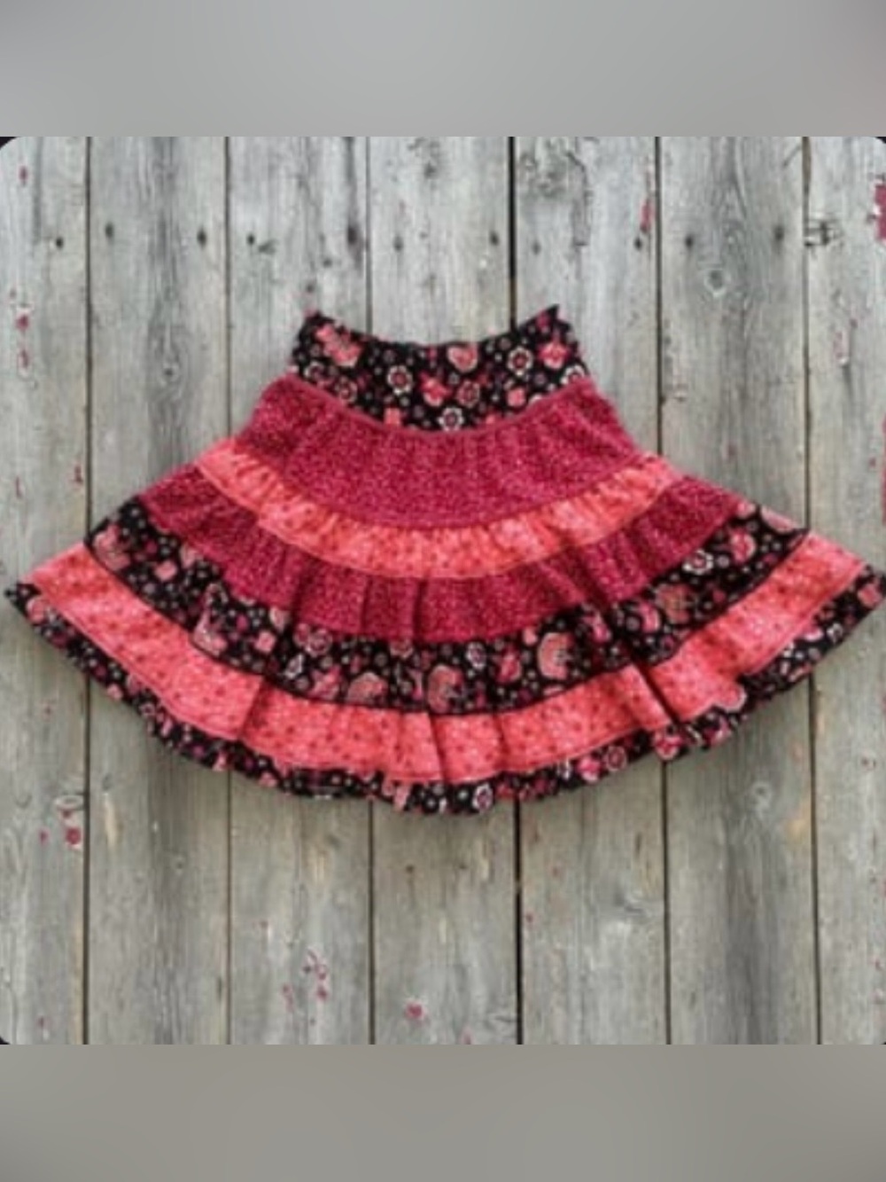Pumpkin Patch brand Skirt Tiered Fall Colors 6